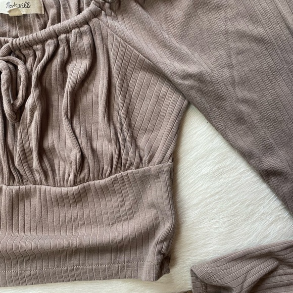 Madewell Ribbed Square-Neck Long-Sleeve Top - Picture 8 of 10